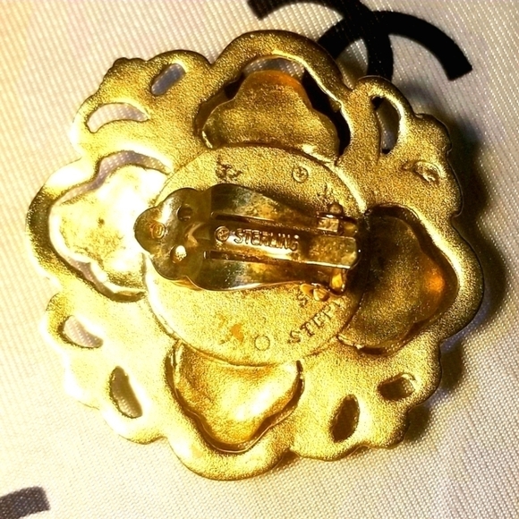 STEPHEN DWECK Jade HUGE RUNWAY Sterling Earrings - Picture 7 of 7